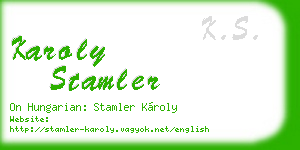 karoly stamler business card